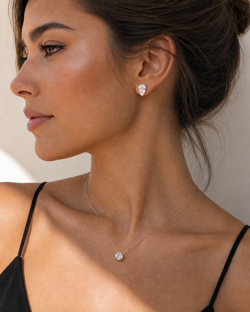 Pear Solitaire Earrings